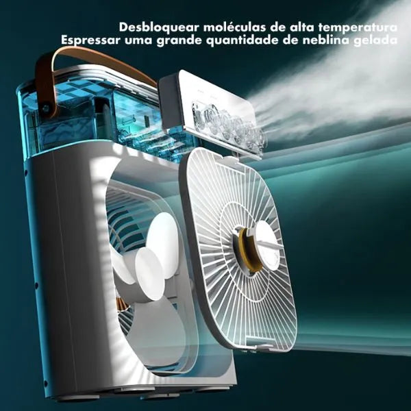 Mini Ventilador de ar com Umidificador Portátil | HydraCool®